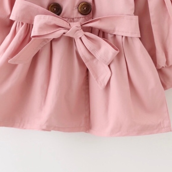 ➡️LAST ONE-Toddler button trench coat (blush pink) - Picture 3 of 5